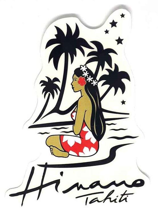 4x Autocollants stickers Hinano Tahiti Vahine REFLECHISSANTS 2 2