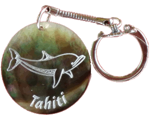 Key-ring in mother-of-pearl - Dolphin