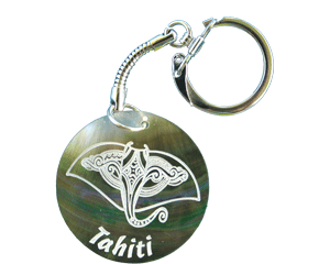 Key-ring in mother-of-pearl - Manta Ray